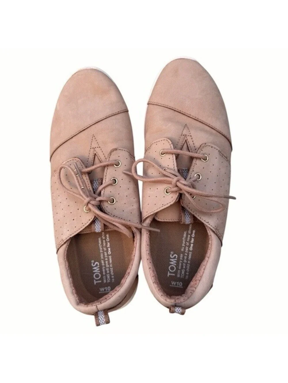 (RC) TOMS Del Rey Sneaker Women Sandstorm Tan Size 10 Nubuck Leather Everyday